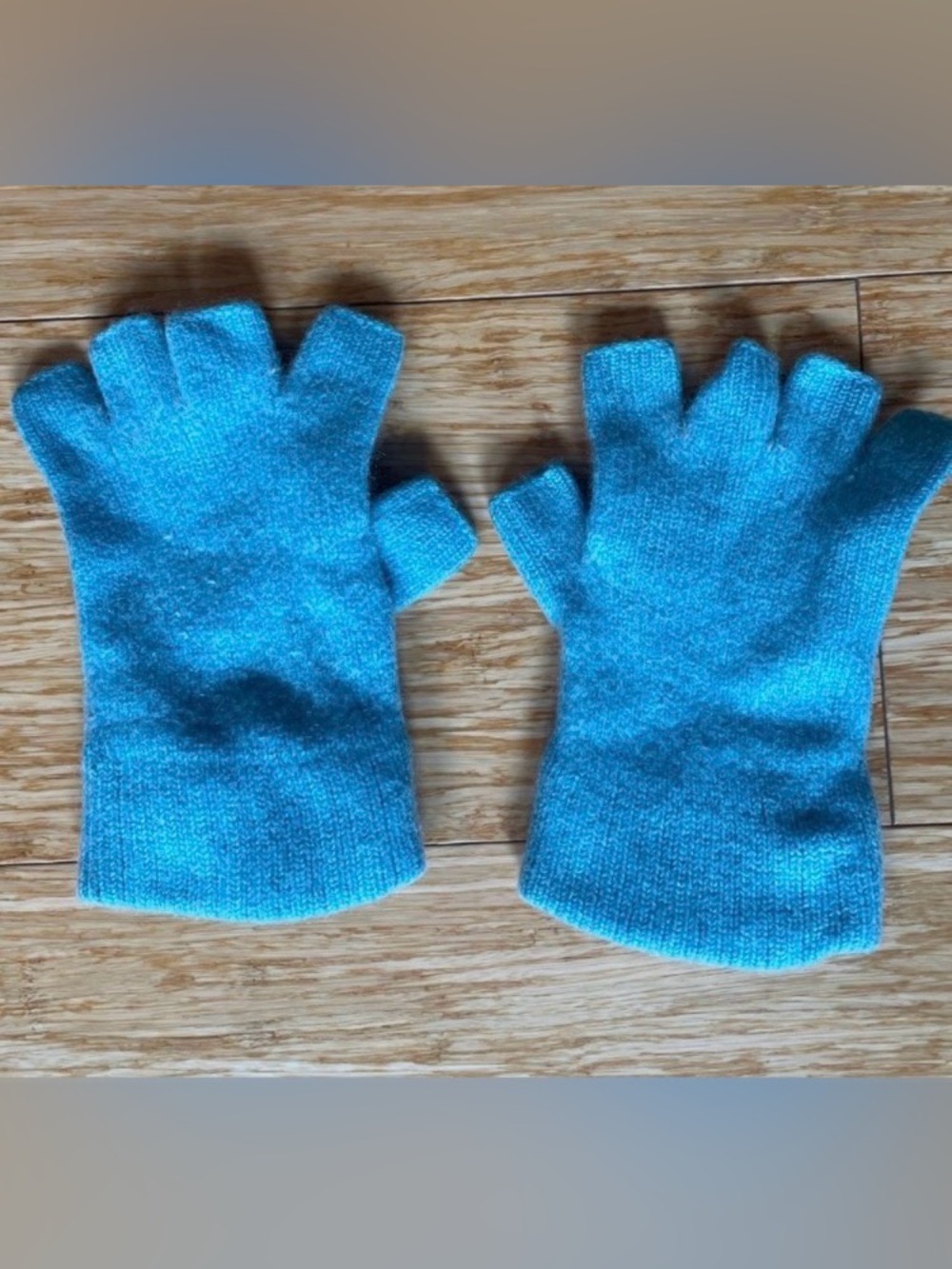 Women Blue Fingerless Gloves